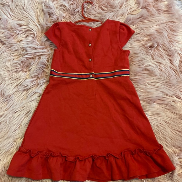 Janie & Jack Red Scalloped and Ruffle Hem Ponte Dress - Picture 2 of 3